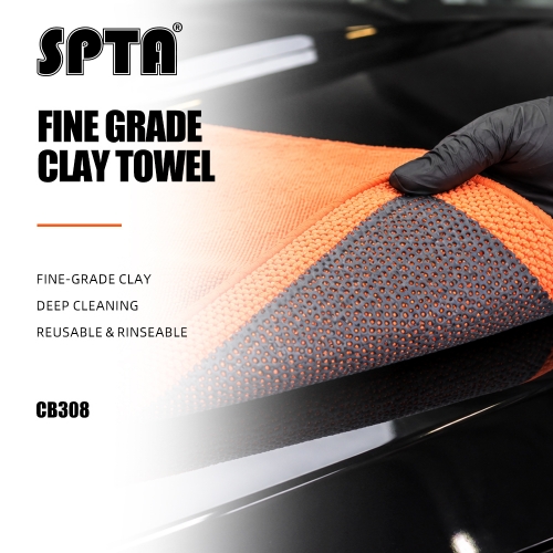 SPTA Car Clay Towel Auto Detailing Scratch Removing Clay Bar Cloth for Car Detailing, Polishing and Removing Paint Contaminants