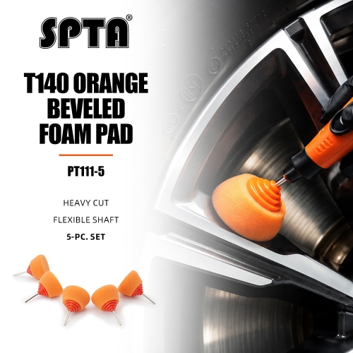 SPTA Mini Polishing Pads Set,5pcs Orange Flexible Shaft Flat Polishing Pads Set,Car Detailing Pads For Small Area for Flexible Shaft & Drill Attachment