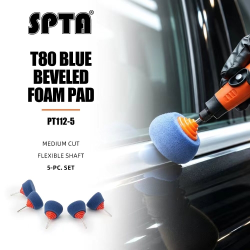 SPTA Mini Polishing Pads Set,5pcs Blue Flexible Shaft Flat Polishing Pads Set,Car Detailing Pads For Small Area for Flexible Shaft & DrillAttachment