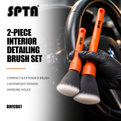 SPTA 2pcs Ultra-Soft Car Interior Cleaning Brush Synthetic Bristle Car Dash Duster Auto Detail Tools Dashboard Cleaning Brush