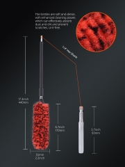 SPTA Soft Microfiber Extended Reach Rim Drill Wheel Brush,Microfibre Wheel Brush with 1 adddtional Drill Adapter for Electric Drill