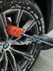 SPTA Soft Microfiber Extended Reach Rim Drill Wheel Brush,Microfibre Wheel Brush with 1 adddtional Drill Adapter for Electric Drill