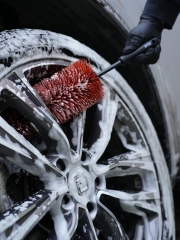 SPTA Car Wheel Cleaning Brush, Premium Detailing Wheel Brush for All Vehicle Types 17.7
