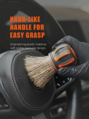 SPTA Car Detail Brush, 2 Piece Small Car Detail Curve Ball Brush Set for Interior Seats Tires & Air Vent Cleaning Soft Dust Remover, Covers Large Area Inside or Outside Vehicles