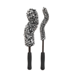 SPTA Bendable Brush Set, Unique Adjustable 2-Piece Wheel Brush Set Cleans Behind Wheels, No-Scratch Rubber Tip Safe for All Wheel Types - Comfy Ergonomic Grip