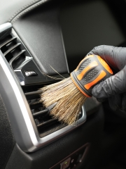 SPTA Car Detail Brush, 2 Piece Small Car Detail Curve Ball Brush Set for Interior Seats Tires & Air Vent Cleaning Soft Dust Remover, Covers Large Area Inside or Outside Vehicles