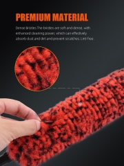 SPTA Soft Microfiber Extended Reach Rim Drill Wheel Brush,Microfibre Wheel Brush with 1 adddtional Drill Adapter for Electric Drill