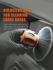 SPTA Car Detail Brush, 2 Piece Small Car Detail Curve Ball Brush Set for Interior Seats Tires & Air Vent Cleaning Soft Dust Remover, Covers Large Area Inside or Outside Vehicles