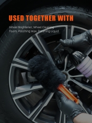 Car Wheel Brush, SPTA Wheel and Rim Cleaning Brush, Soft Natural Bristle Detailing Tool for Tires, Exhausts & Delicate Surfaces, Wheel Cleaner Brush to Safely Clean Brake Dust, Grime and Dirt