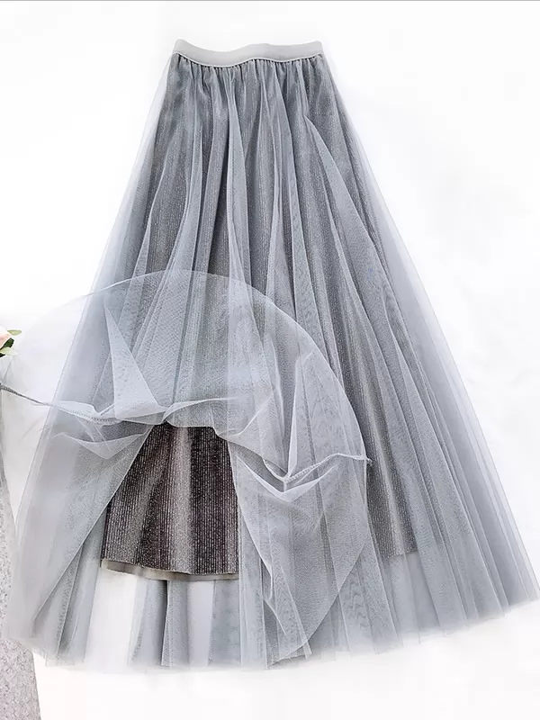 Four Season Empire Women Tulle Midi Skirts Women A Line Rulex Tulle Skirts