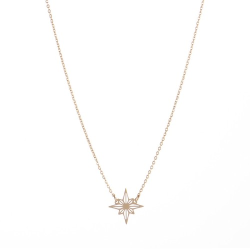 14k gold palted stailess steel geometric Northern star necklace