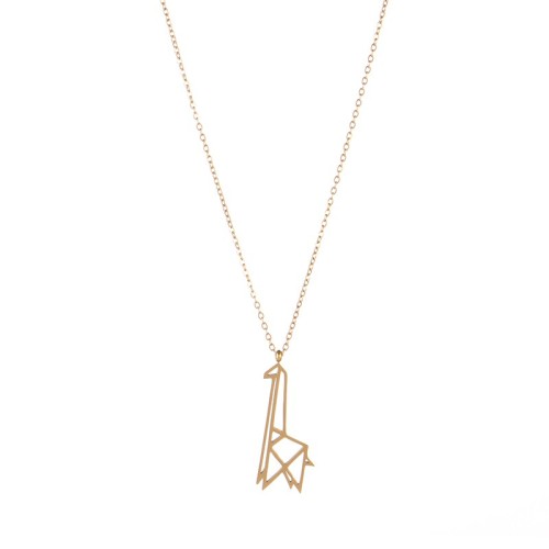 Origami Giraffe geometric pendant animal necklace