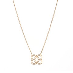 Openwork Crossed heart pendant necklace in gold plating