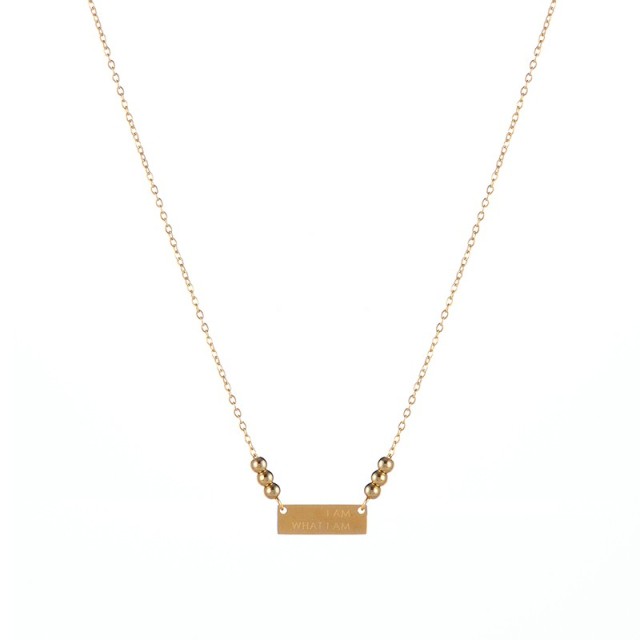 Power precept horizontal tag choker necklace