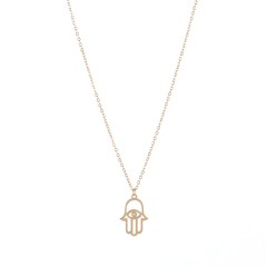 Gold plated hasma talisman symbol necklace