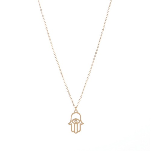 Gold plated hasma talisman symbol necklace