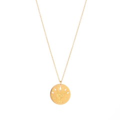 Symbol of love amulet medallion necklace in gold plating