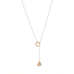 Stainless steel heart pendentif lariat necklace