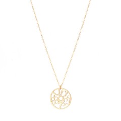 Bohemian good luck symbols disc pendant necklace