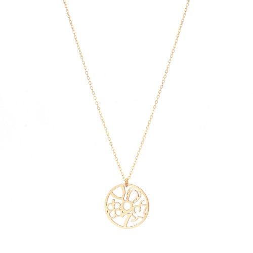 Bohemian good luck symbols disc pendant necklace