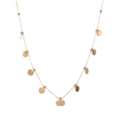 Gold plating ball beaded chain with multi disc necklace