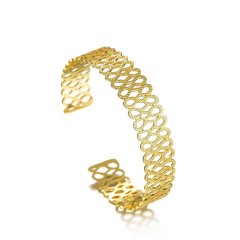 Multi infinity hollow cuff bracelet in gold plating stainless steel