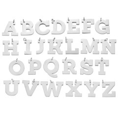 Big uppercase alphabet A-Z initial charm in stainless steel T585S-A