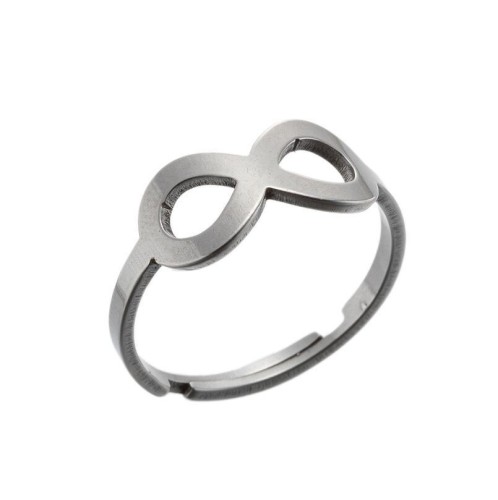 Stainless steel infinity central adjustable ring in gold plating GJZ005-05-G