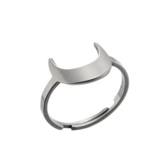 Stainless steel crescent moon central adjustable ring in gold plating GJZ005-06-G