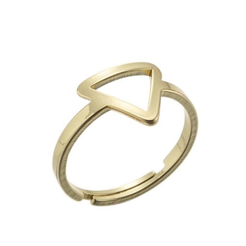 Stainless steel triangle cental adjustable ring in gold plating GJZ004-G