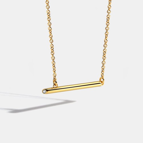 14k gold plating Symmetrical horizontal bar necklace