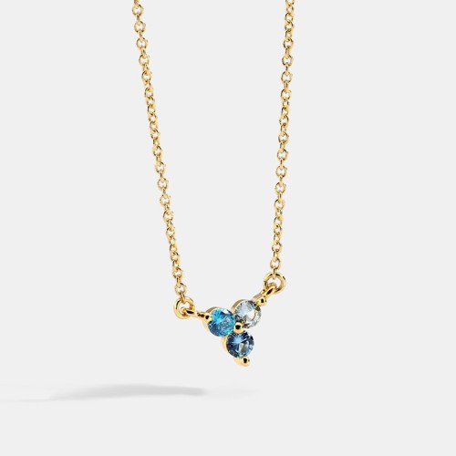 minimalist trillion cubic zirconia necklace 14k gold plating dainty pendant