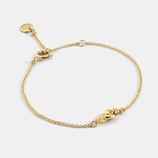 Wholesale Irregular wire knot with clear zircon minimalism chain bracelet