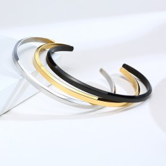 Minimalism style Gold plated opening adjustable bracelet 3 color option B-403-S