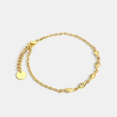 Wholesale 14k gold plated Ania Haie spike bracelet with cubic zirconia