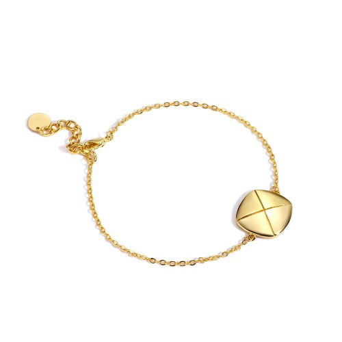 Wholesale High polishing soft square minimalist bracelet in 14k gold plating
