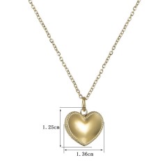 Love heart pendant necklace in 14k gold plating steel