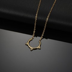 Half vintage frame necklace in gold plating stainless steel