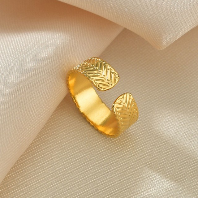 High quality gold plating stainless steel opening adjustable ring