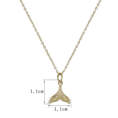High quality stainless steel whale tail pendant necklace