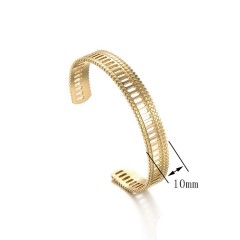 Roman column inspired cuff bracelet in 14k gold plating steel