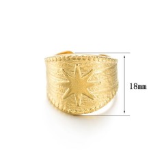 Bague étoile martelée plaquée or hammered north star adjustable ring