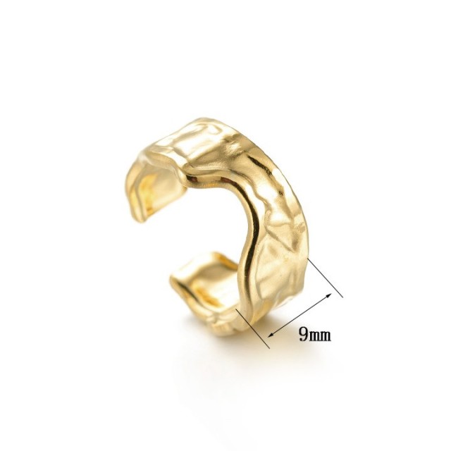 Bague martelée plaqué or pour Femme minimalist hammered ring