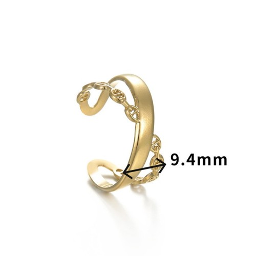 Chain link inspired infinity ring in gold plating stainless steel