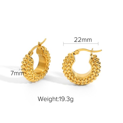 Fulled baubles hoop earrings in gold plating stainless steel