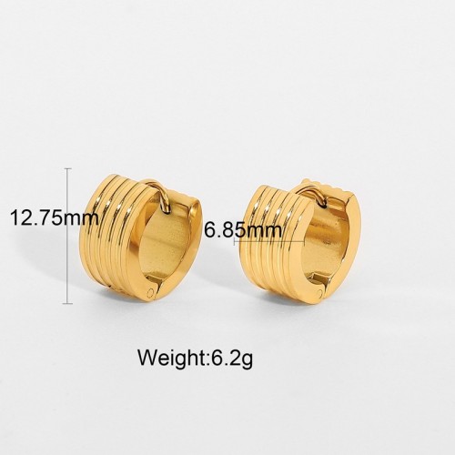 Five fused helix curves hoop earrings in gold plating steel