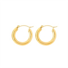 Yellow gold plating minimalist huggie earrings in stainless steel