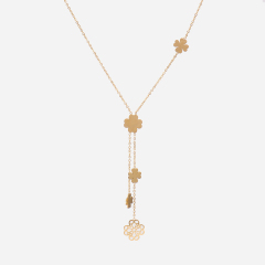 Clover charms Y-shape necklace naszyjnik ze stali koniczyny