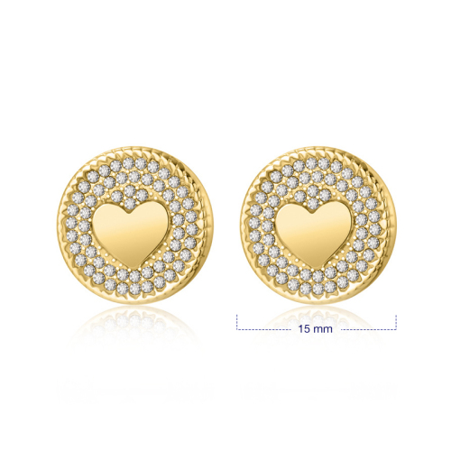 Loving stainless steel earrings with rhinestone / Boucle d'oreilles en acier inoxydable