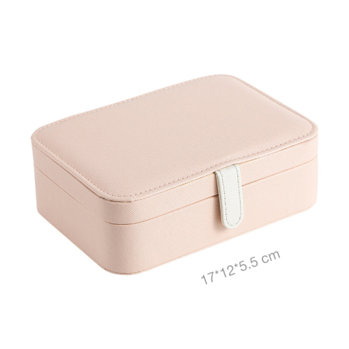 Simple Portable Luxury PU Leather Travel Jewelry Box With Mirror / Boîte de stockage de bijoux